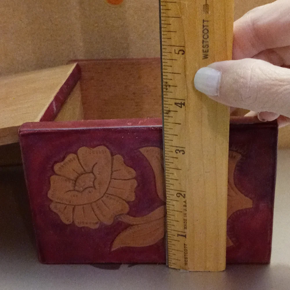 Hand carved flower wooden box made in Honduras